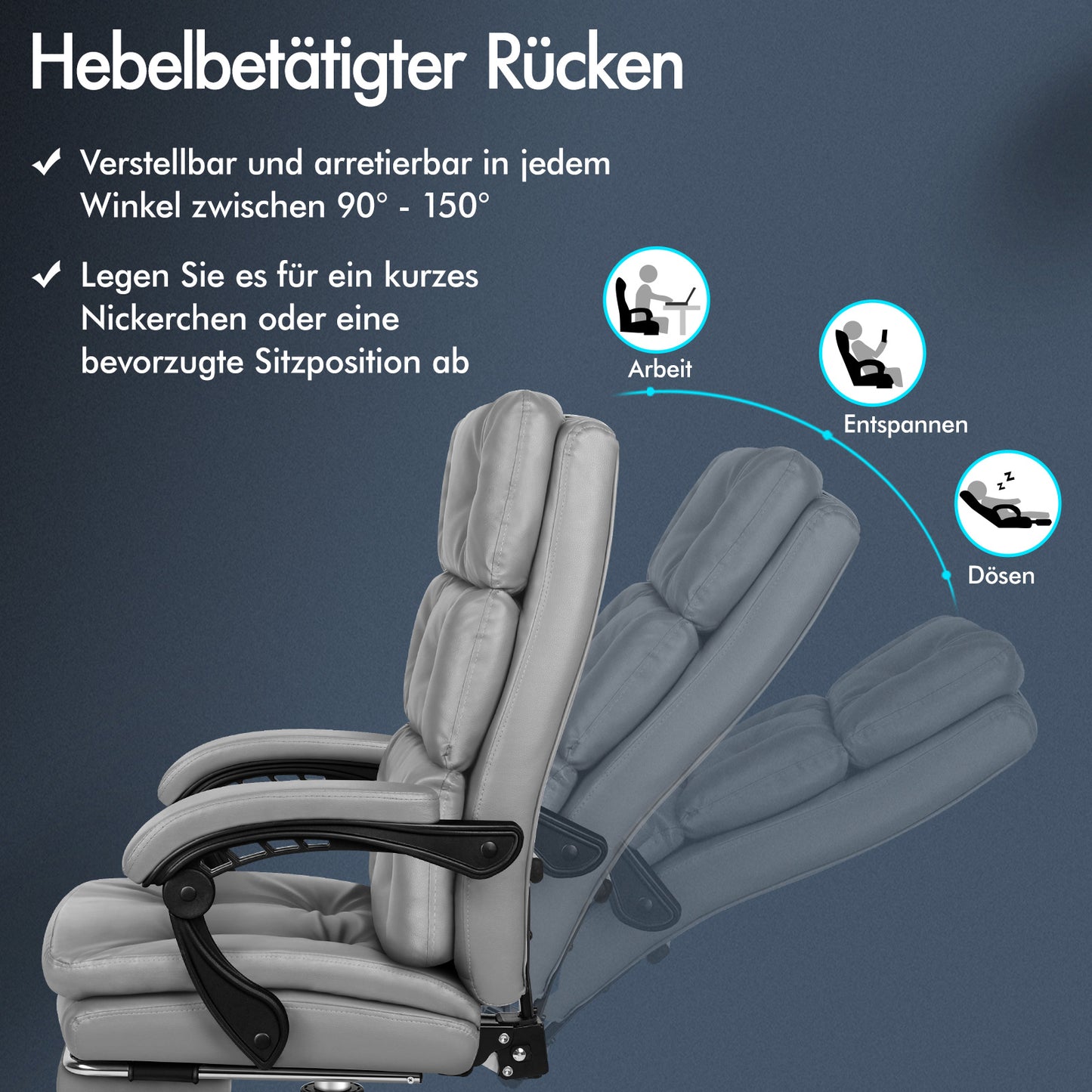 ALFORDSON Bürostuhl Exekutive Computer PU Leder Sitz Arbeit Recliner Gaming