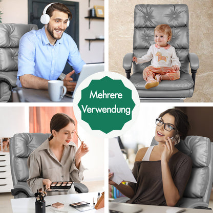 Silla de oficina ALFORDSON, ejecutiva, para ordenador, asiento de piel sintética, reclinable, para trabajo y juegos