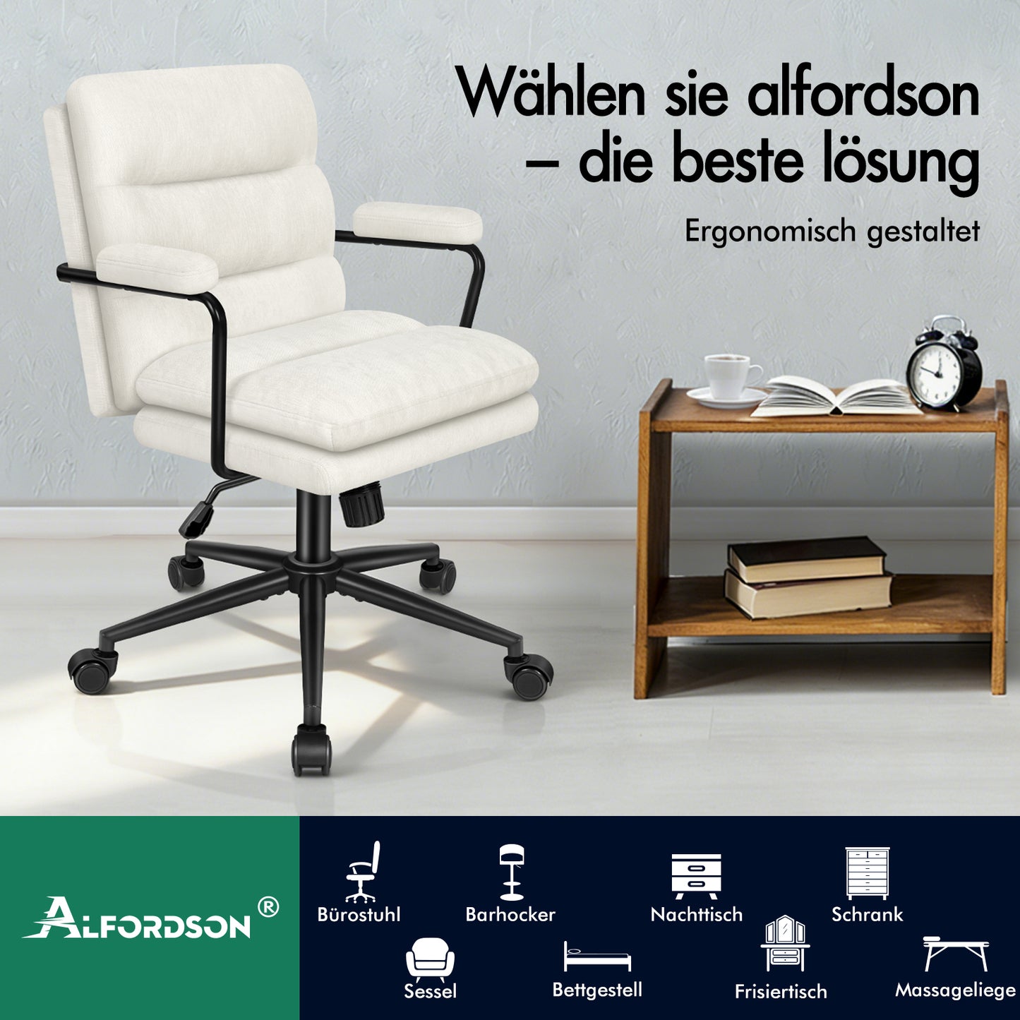 ALFORDSON Bürostuhl Ergonomisch Chefsessel Computerstuhl Arbeitsplatzstuhl
