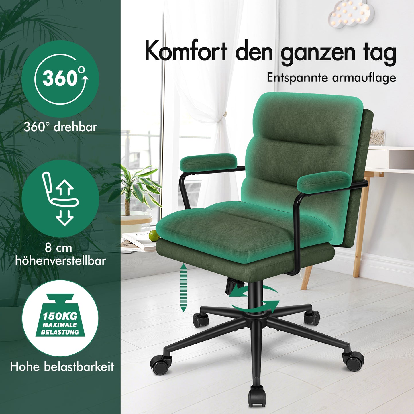 ALFORDSON Bürostuhl Ergonomisch Chefsessel Computerstuhl Arbeitsplatzstuhl