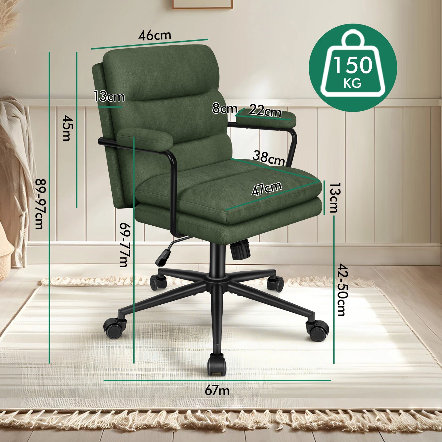 ALFORDSON Bürostuhl Ergonomisch Chefsessel Computerstuhl Arbeitsplatzstuhl