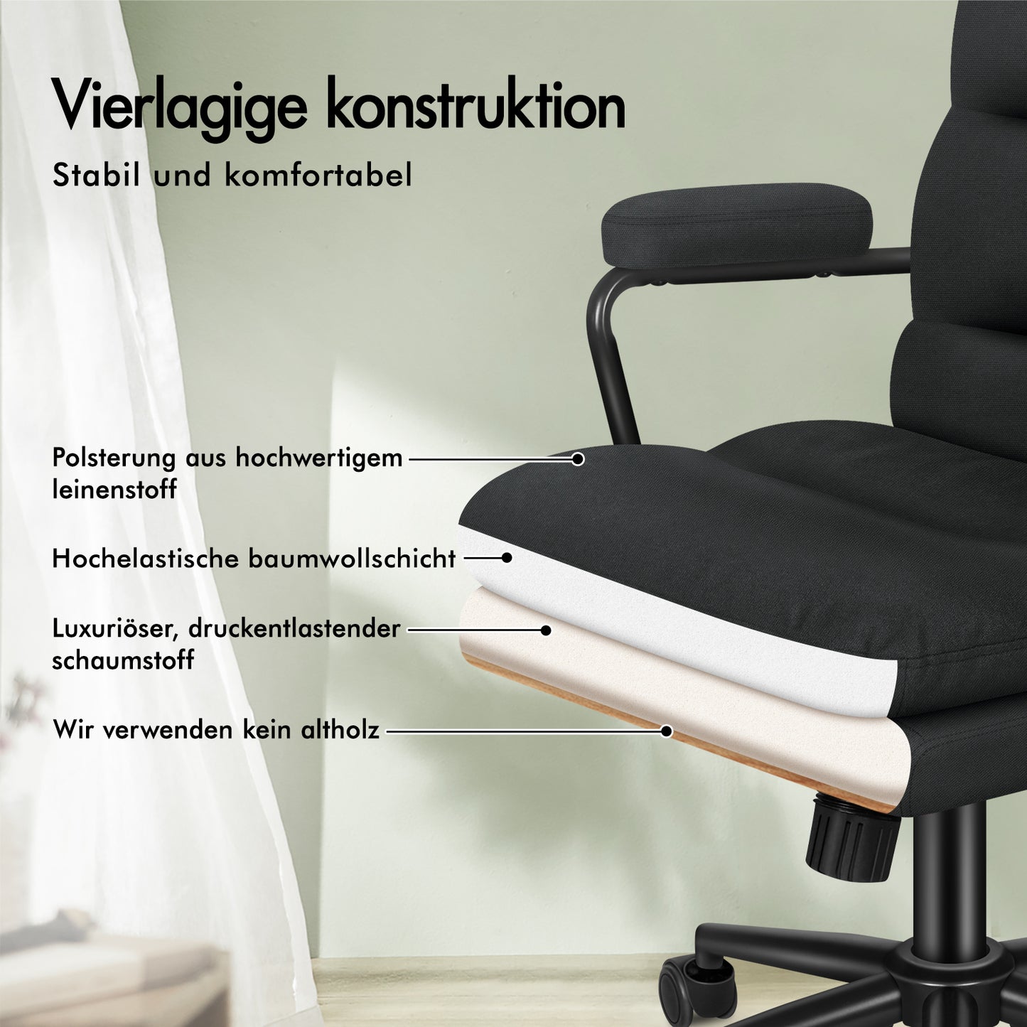 ALFORDSON Bürostuhl Ergonomisch Chefsessel Computerstuhl Arbeitsplatzstuhl