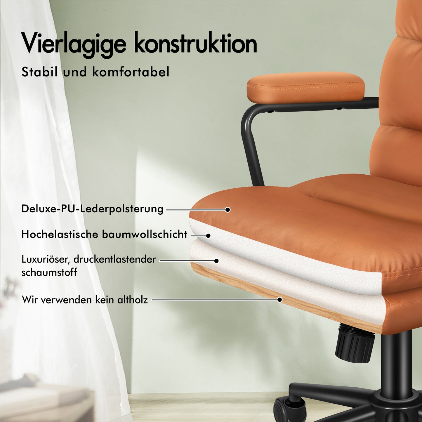 ALFORDSON Bürostuhl Ergonomisch Chefsessel Computerstuhl Arbeitsplatzstuhl