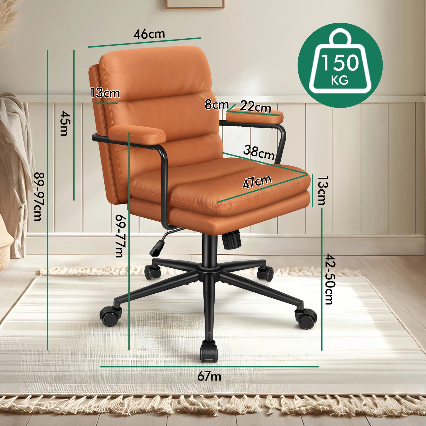 ALFORDSON Bürostuhl Ergonomisch Chefsessel Computerstuhl Arbeitsplatzstuhl