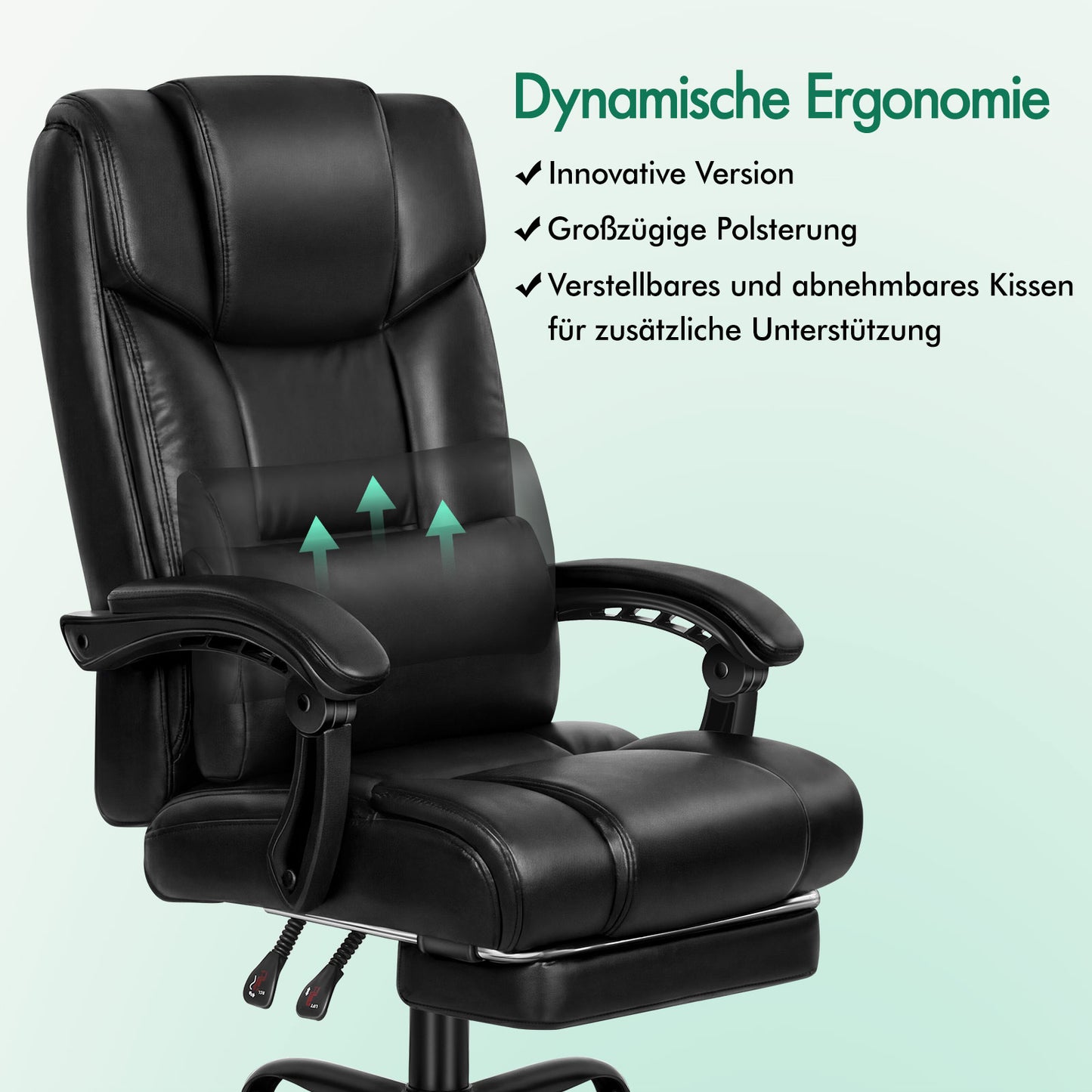 ALFORDSON Bürostuhl Exekutive Computer Spielen PU-Ledersitz Recliner Schwarz