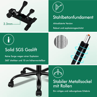 ALFORDSON Bürostuhl Exekutive Computer Spielen PU-Ledersitz Recliner Schwarz