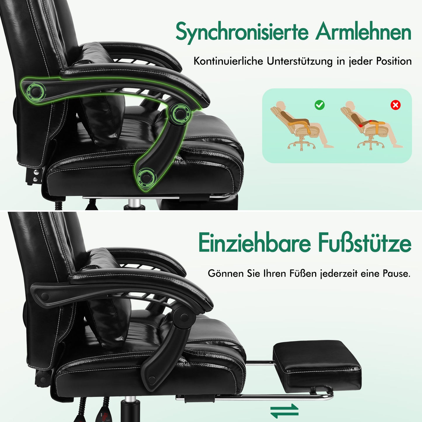 ALFORDSON Bürostuhl Executive Gaming Racing Seat Computer Arbeit Liege