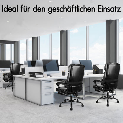 ALFORDSON Bürostuhl Exekutive Computer Spielen PU-Ledersitz Recliner Schwarz