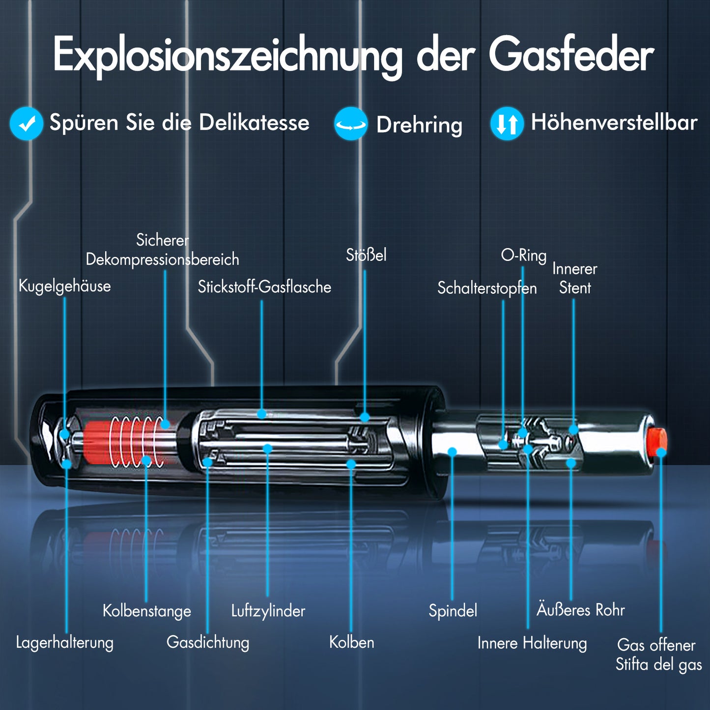 ALFORDSON Gaming Stuhl mit 2-Punkt Massage Bürostuhl mit Fußstütze