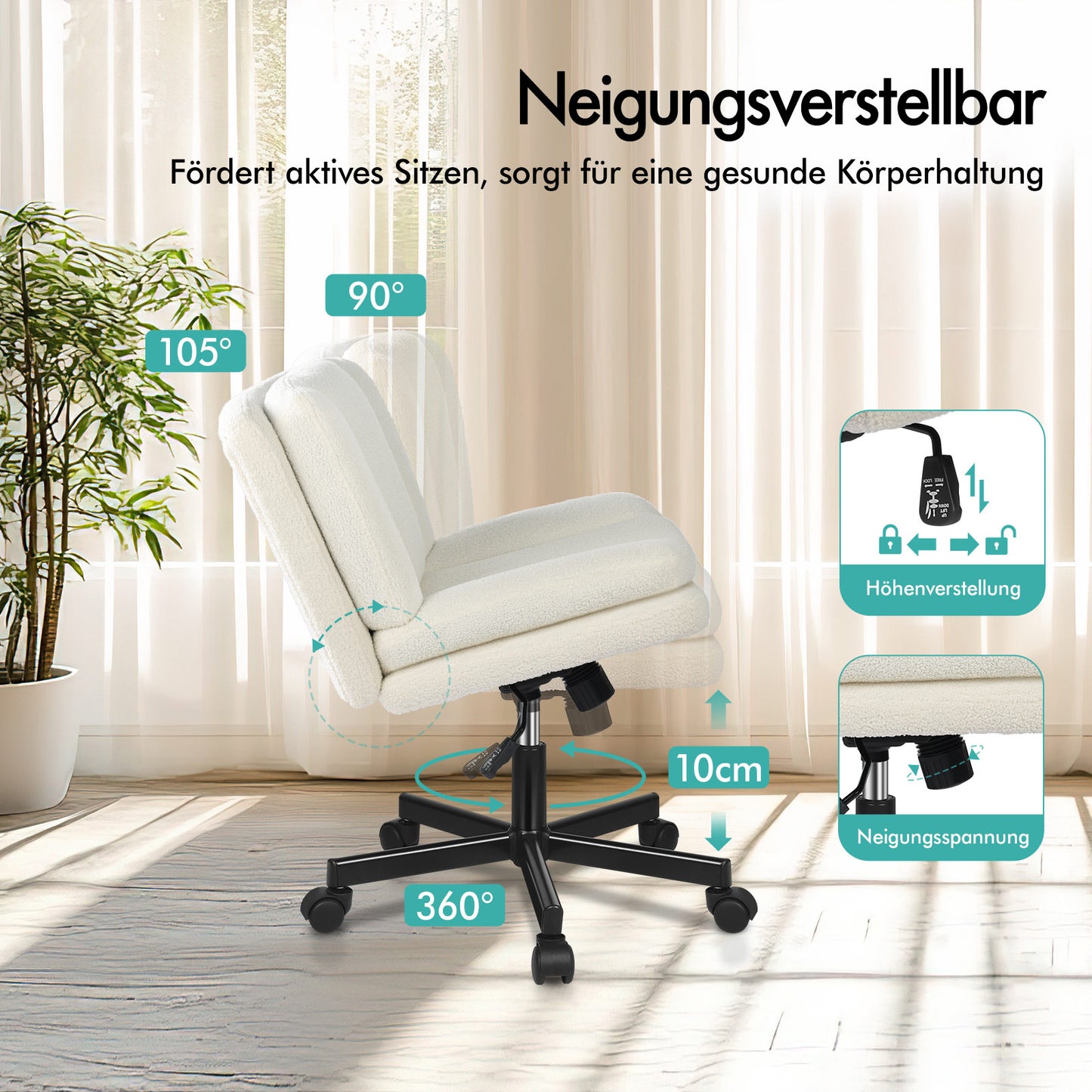 ALFORDSON Bürostuhl Doppelt Gepolstert Breite Sitzfläche Drehbar Gaming-Stuhl