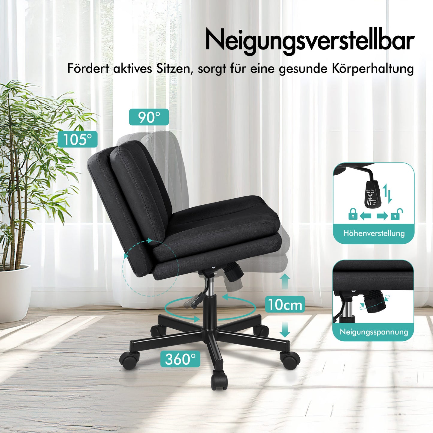 ALFORDSON Bürostuhl Doppelt Gepolstert Breite Sitzfläche Drehbar Gaming-Stuhl