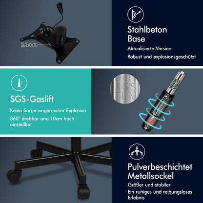 ALFORDSON Bürostuhl Doppelt Gepolstert Breite Sitzfläche Drehbar Gaming-Stuhl