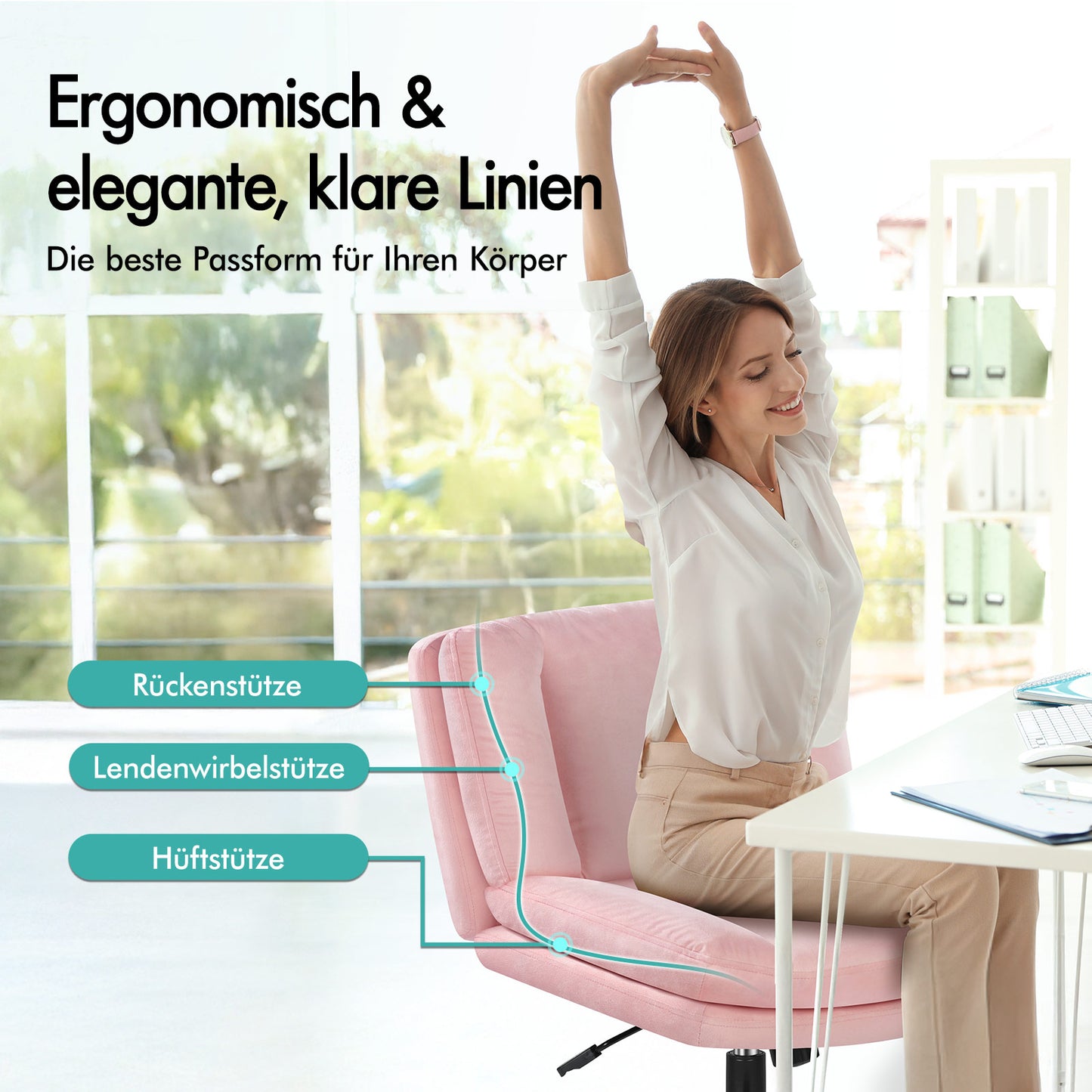 ALFORDSON Bürostuhl Doppelt Gepolstert Breite Sitzfläche Drehbar Gaming-Stuhl