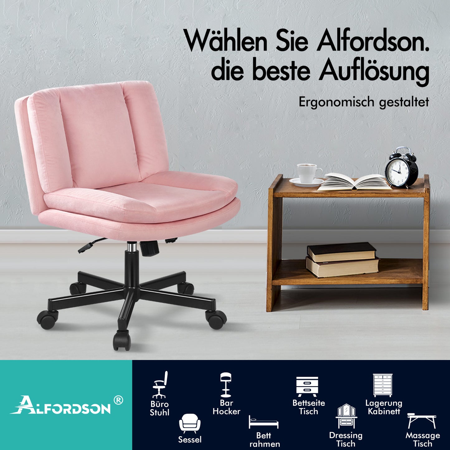 ALFORDSON Bürostuhl Doppelt Gepolstert Breite Sitzfläche Drehbar Gaming-Stuhl