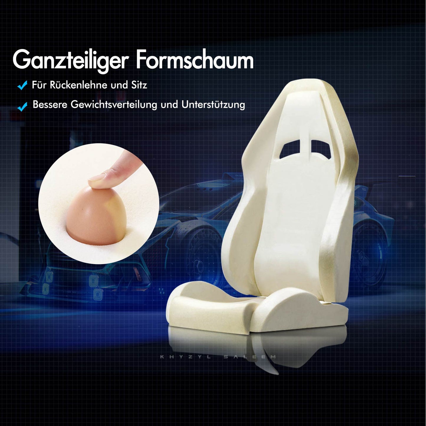 Silla gaming ALFORDSON de oficina Racer con cojín lumbar grande y reposapiés, asiento de cuero blanco