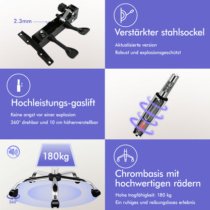 ALFORDSON Massage-Bürostuhl Gaming-Stuhl Executive-Sitz PU-Leder Computer Racer, Schwarz