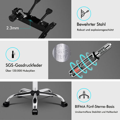 ALFORDSON Massage-Bürostuhl Gaming-Stuhl Executive-Sitz PU-Leder Computer Racer, Schwarz