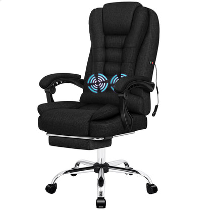 ALFORDSON Massage Bürostuhl Executive Sitz Stoff Gaming Computer Racer, Schwarz