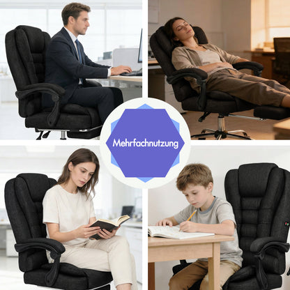 ALFORDSON Massage Bürostuhl Executive Sitz Stoff Gaming Computer Racer, Schwarz