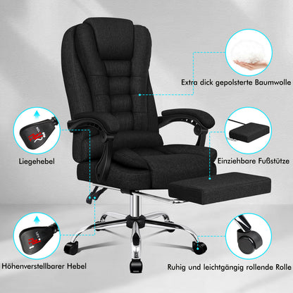 ALFORDSON Massage Bürostuhl Executive Sitz Stoff Gaming Computer Racer, Schwarz