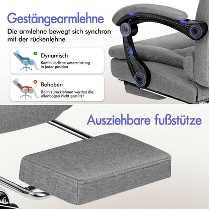 ALFORDSON Massage Bürostuhl Executive Sitz Stoff Gaming Computer Racer, Grau