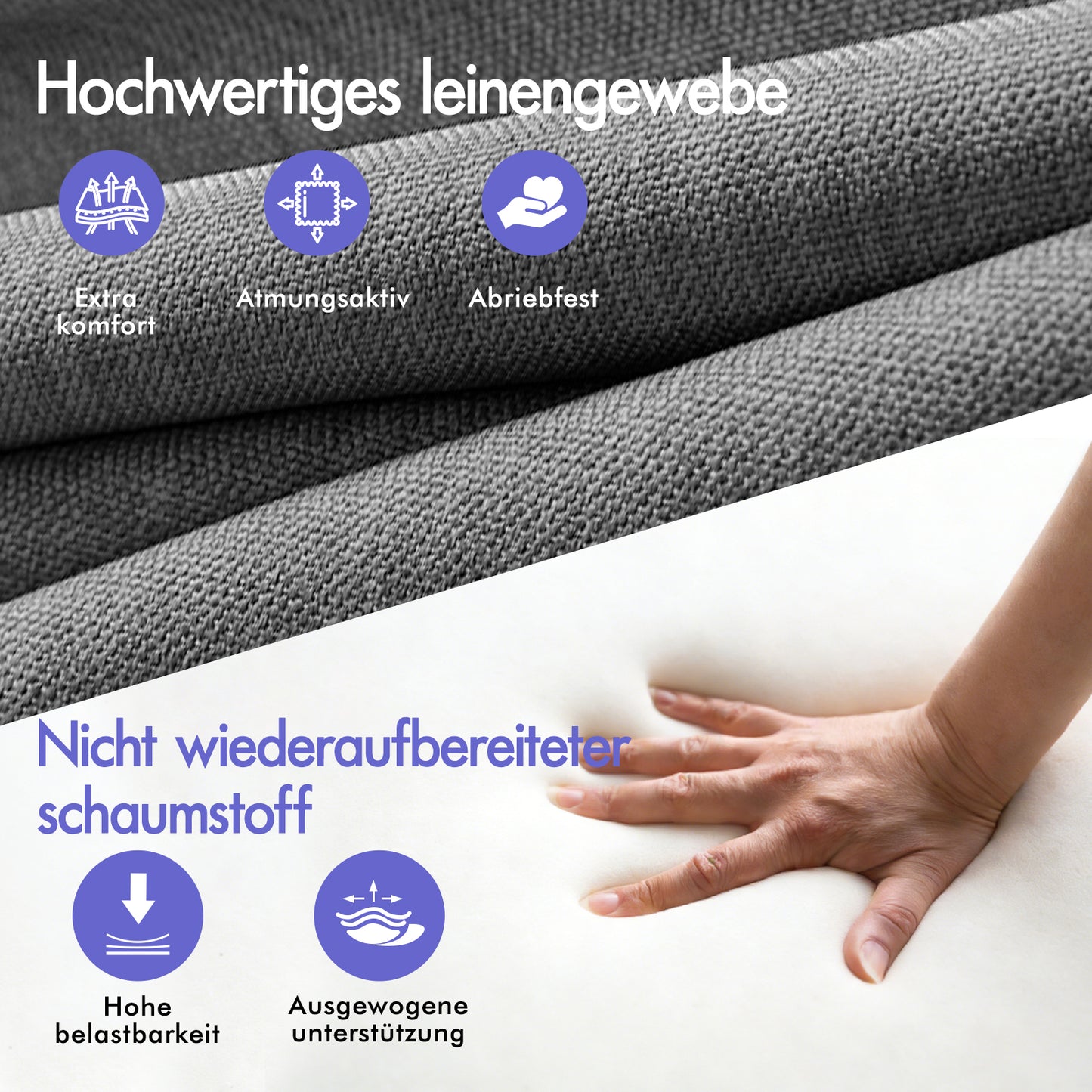 ALFORDSON Massage Bürostuhl Executive Sitz Stoff Gaming Computer Racer, Grau