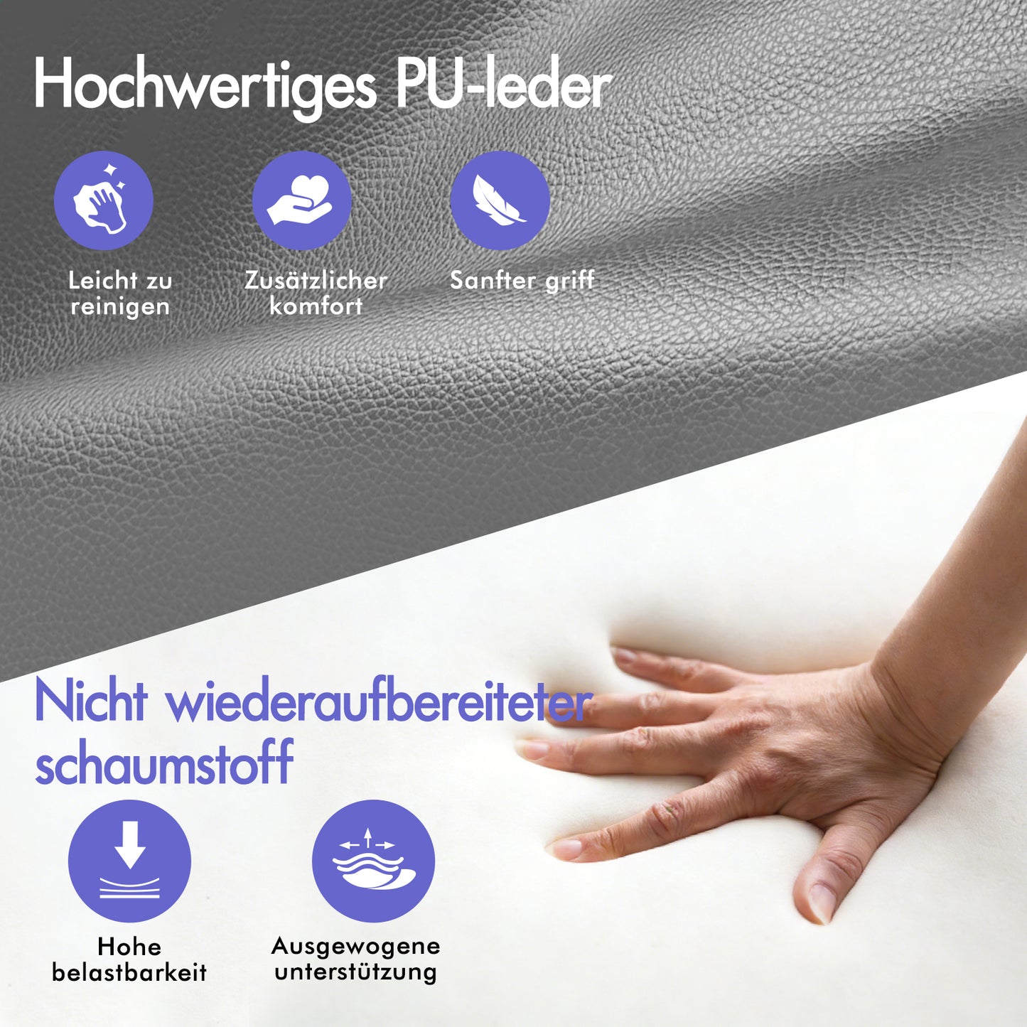 ALFORDSON Massage-Bürostuhl Gaming-Stuhl Executive-Sitz PU-Leder Computer Racer, Grau