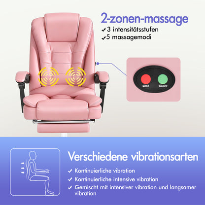 Silla de oficina de masaje ALFORDSON, silla para juegos, asiento ejecutivo de cuero sintético, para computadora, color rosa 