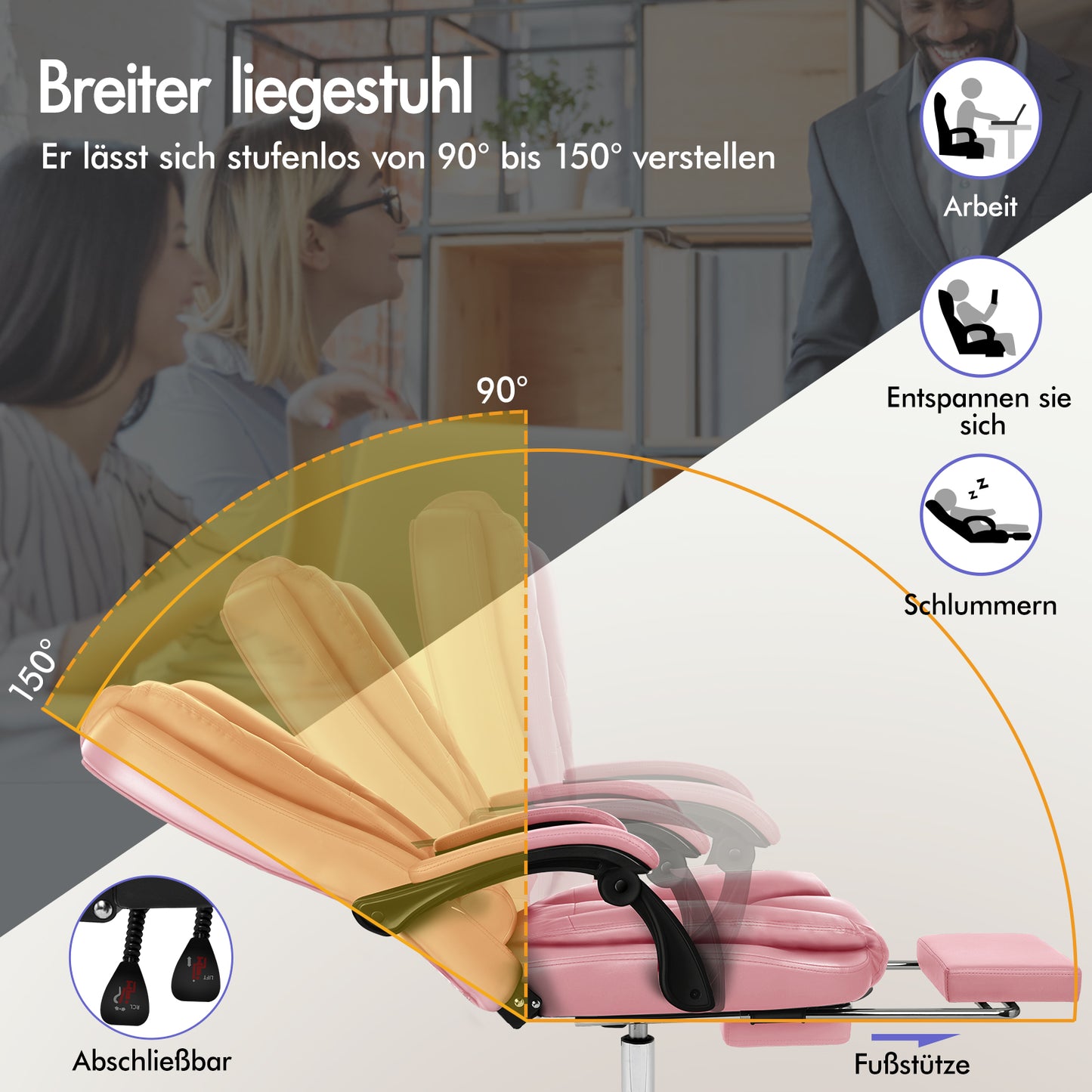 Silla de oficina de masaje ALFORDSON, silla para juegos, asiento ejecutivo de cuero sintético, para computadora, color rosa 