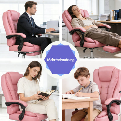 Silla de oficina de masaje ALFORDSON, silla para juegos, asiento ejecutivo de cuero sintético, para computadora, color rosa 