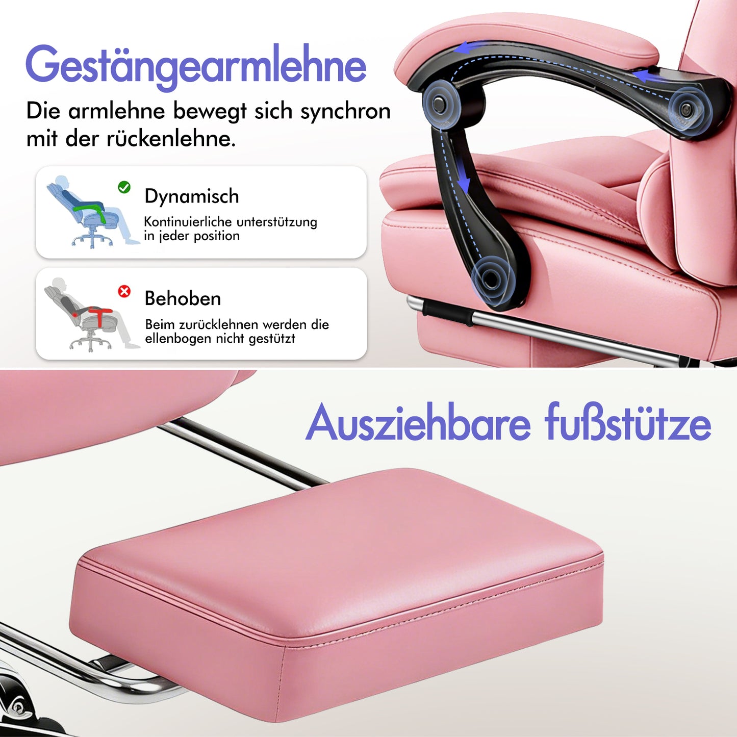 ALFORDSON Massage-Bürostuhl Executive Gaming Racing Sitz PU-Leder Stoff