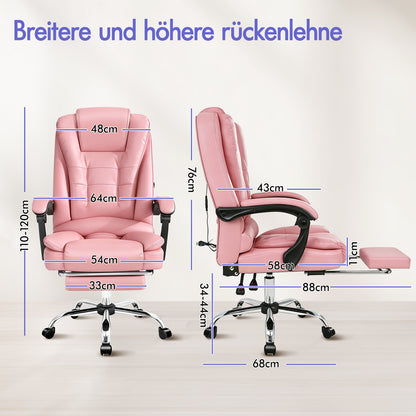 Silla de oficina de masaje ALFORDSON, silla para juegos, asiento ejecutivo de cuero sintético, para computadora, color rosa 