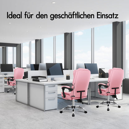 ALFORDSON Massage-Bürostuhl Gaming-Stuhl Executive-Sitz PU-Leder Computer Racer, Rosa