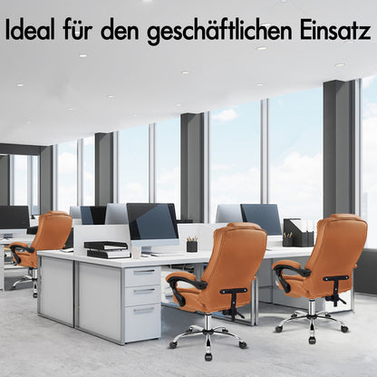 ALFORDSON Massage-Bürostuhl Beheizter Chef-Computersitz Braun