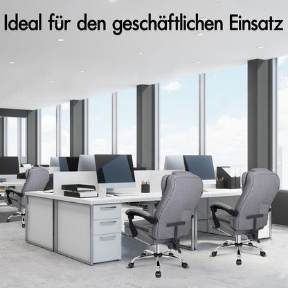 ALFORDSON Massage-Bürostuhl Stoff Beheizter Chef-Computersitz Grau