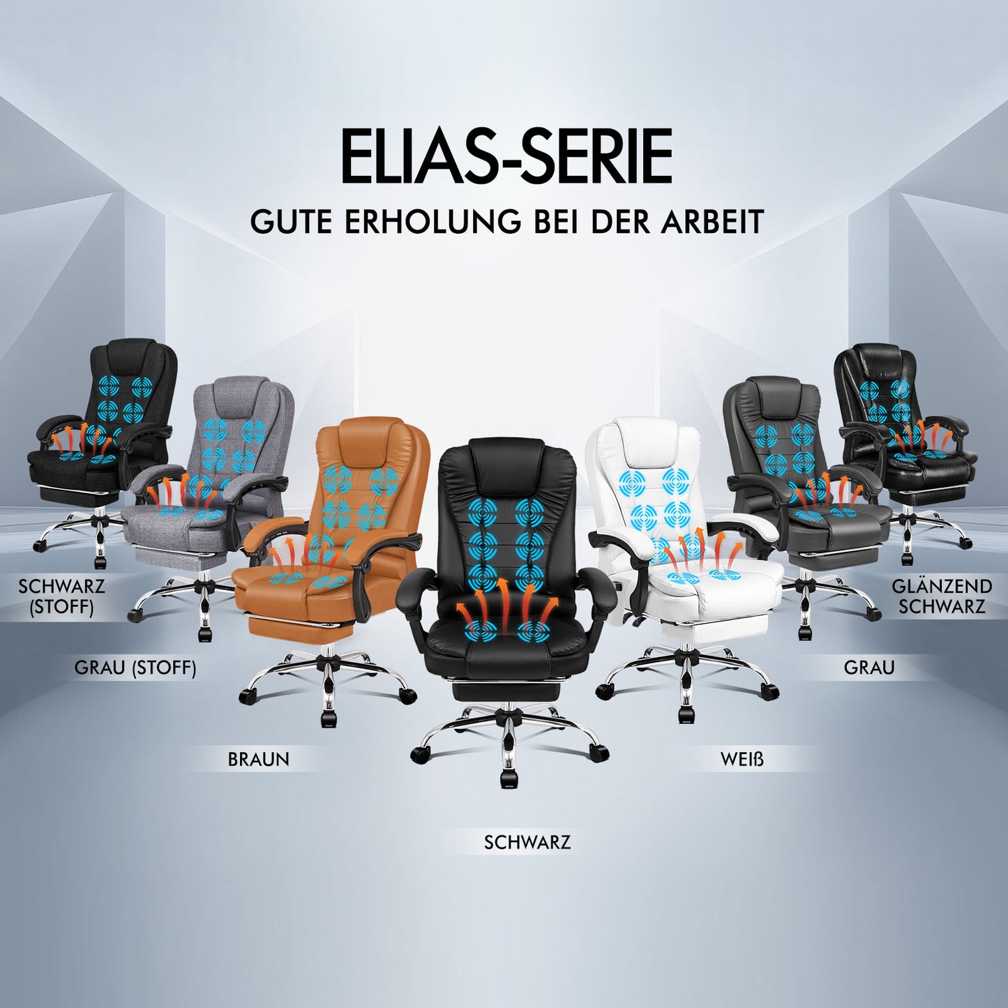 ALFORDSON Massage-Bürostuhl Beheizter Chef-Computersitz