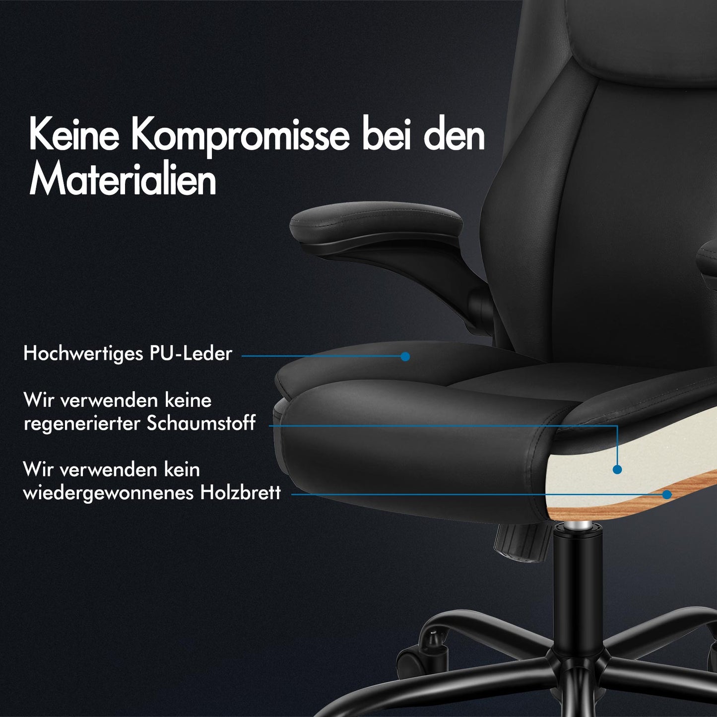 ALFORDSON Massage Bürostuhl Executive Computer Gaming Sitz PU Leder Schwarz