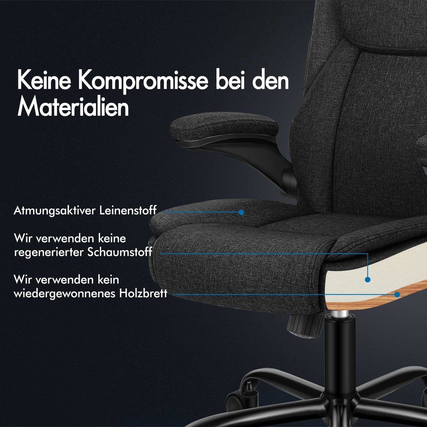 ALFORDSON Massage Bürostuhl Chefsessel Computerstuhl Gamingstuhl Stoff Schwarz