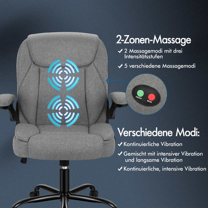 ALFORDSON Massage Bürostuhl Chefsessel Computerstuhl Gamingstuhl Stoff Grau