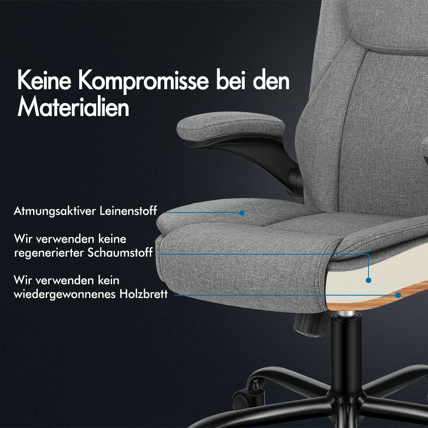 ALFORDSON Massage Bürostuhl Chefsessel Computerstuhl Gamingstuhl Stoff Grau