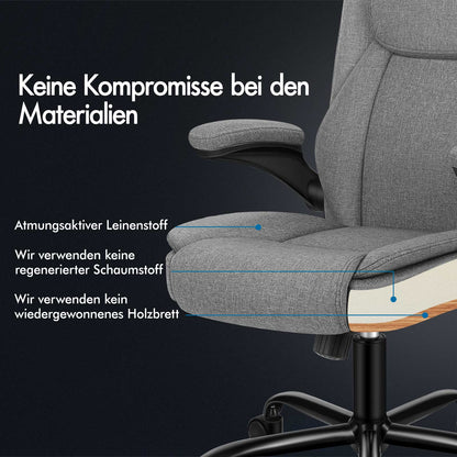 ALFORDSON Massage Bürostuhl Executive Gaming Racing Sitz PU-Leder/ Leinenstoff