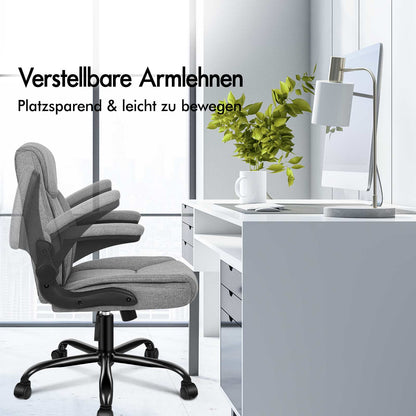 ALFORDSON Massage Bürostuhl Executive Gaming Racing Sitz PU-Leder/ Leinenstoff