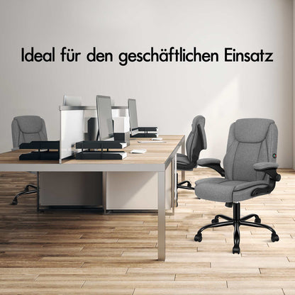 ALFORDSON Massage Bürostuhl Chefsessel Computerstuhl Gamingstuhl Stoff Grau
