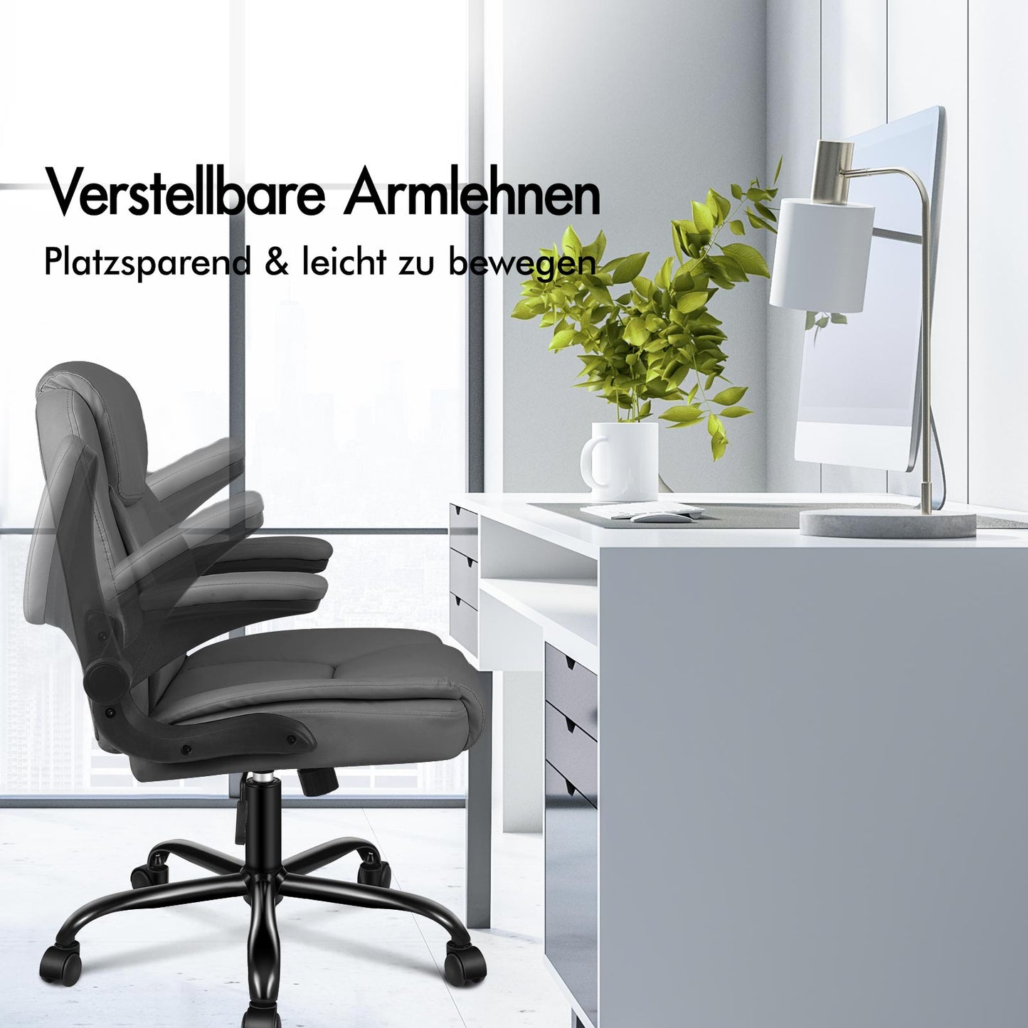 ALFORDSON Massage Bürostuhl Executive Computer Gaming Sitz PU Leder Grau