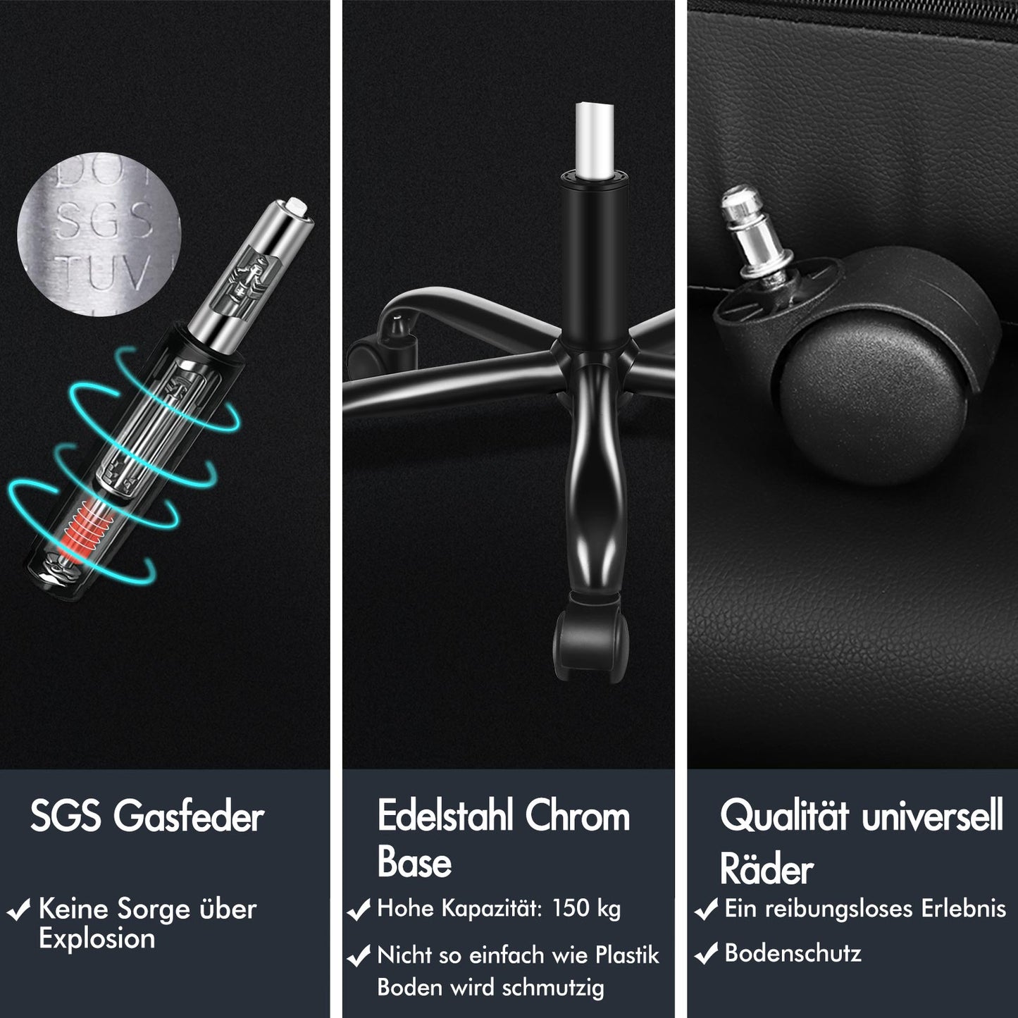 ALFORDSON Massage Bürostuhl Executive Gaming Racing Sitz PU-Leder/ Leinenstoff