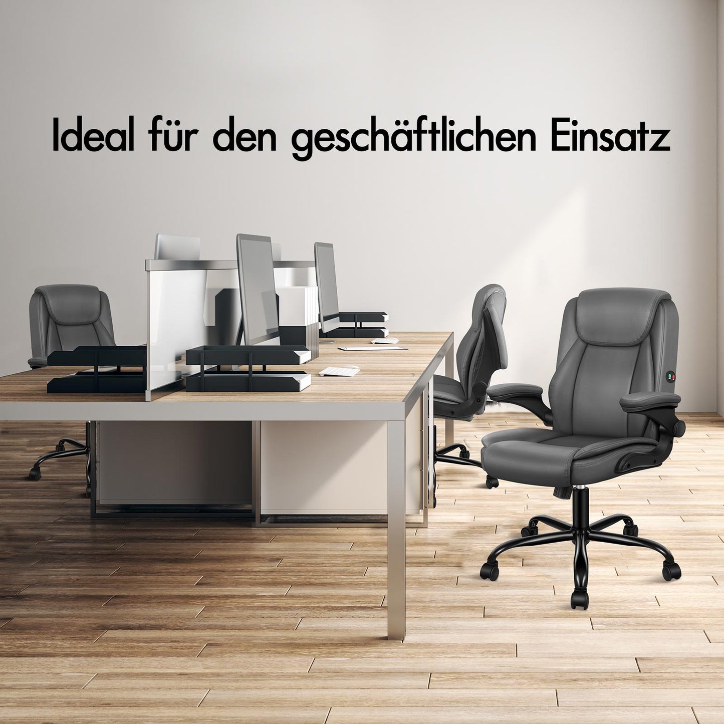 ALFORDSON Massage Bürostuhl Executive Computer Gaming Sitz PU Leder Grau