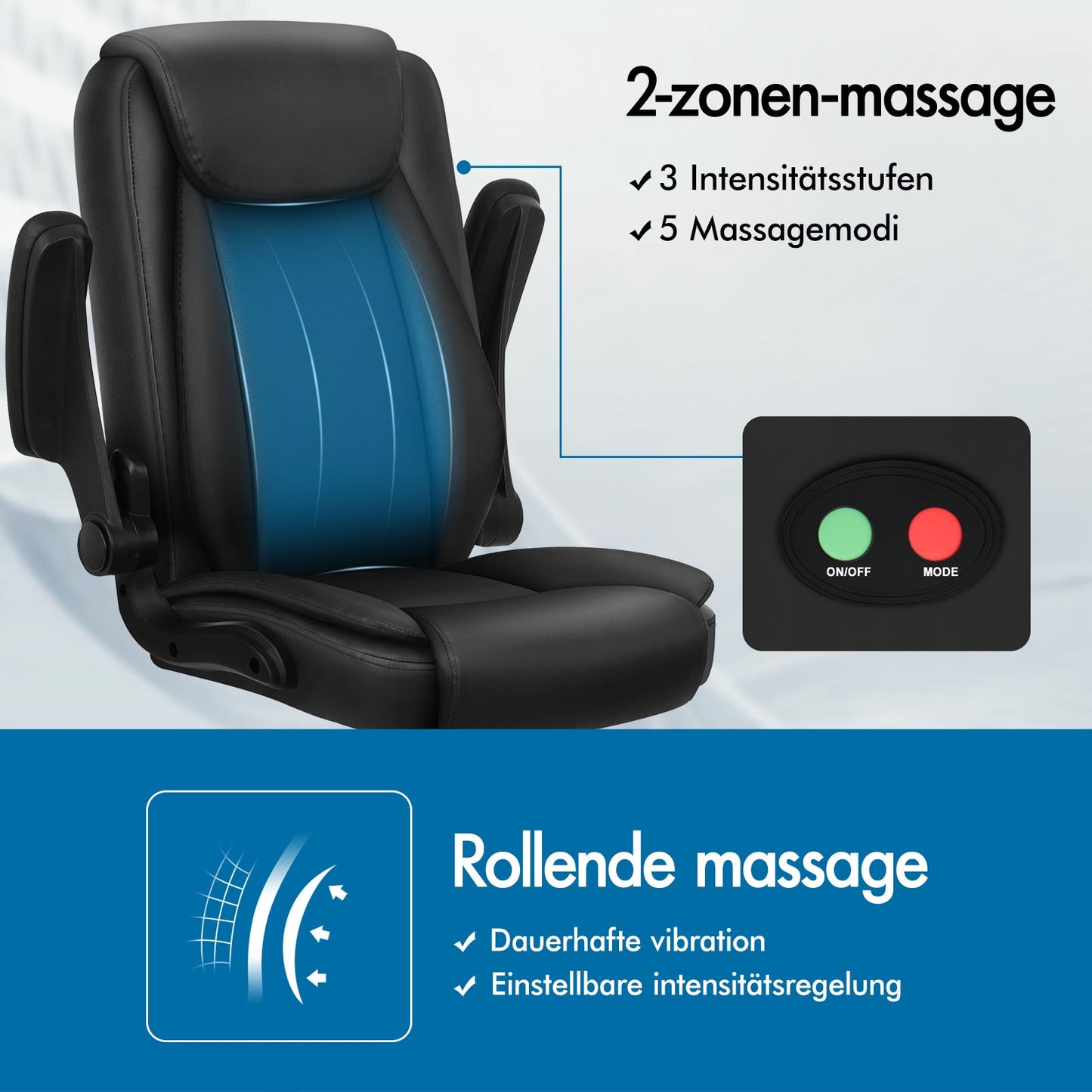ALFORDSON Massage Bürostuhl Ergonomischer Executive Computer Gaming PU Leder