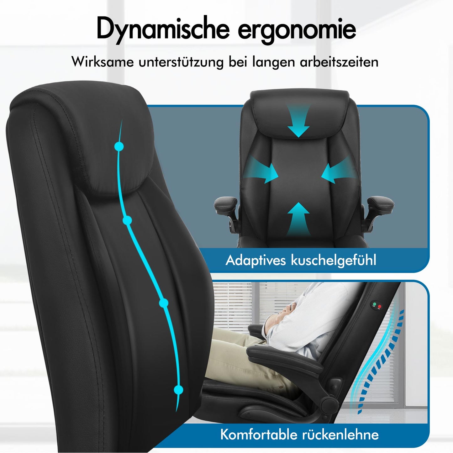 ALFORDSON Massage Bürostuhl Ergonomischer Executive Computer Gaming PU Leder