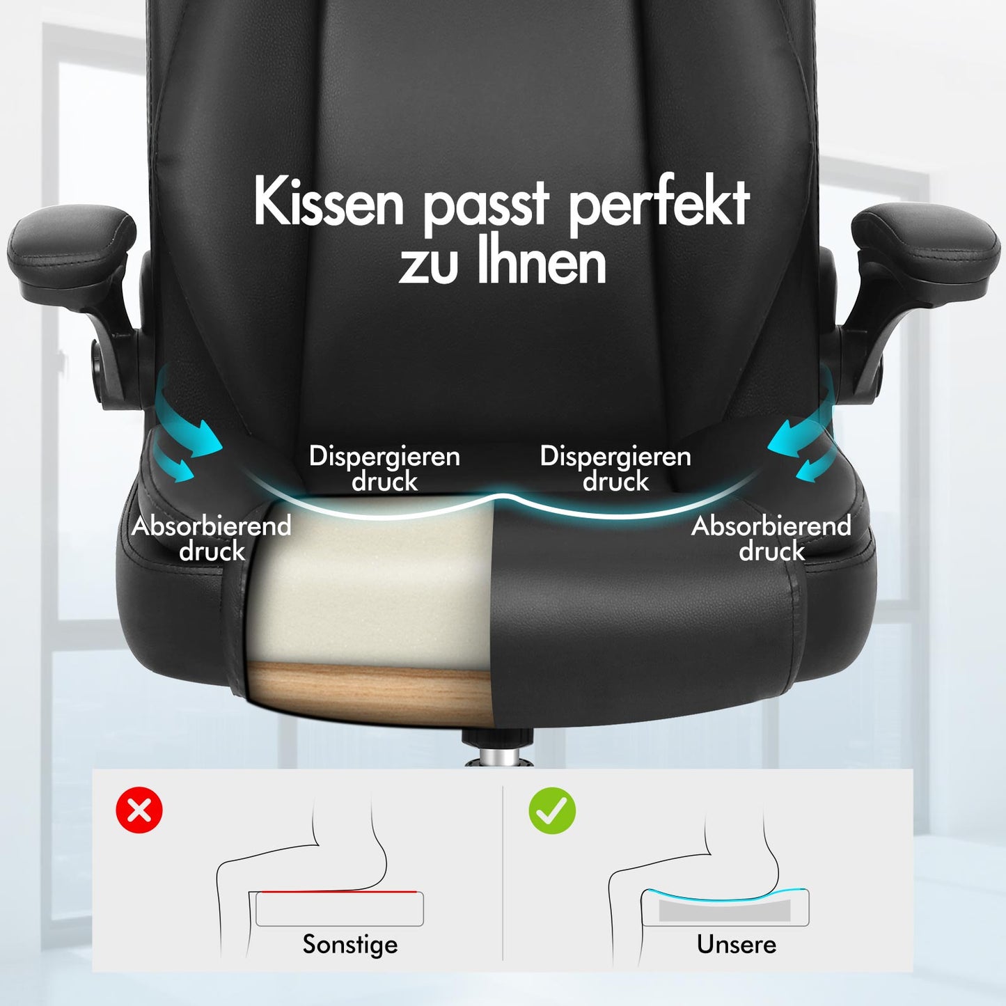 ALFORDSON Massage Bürostuhl Ergonomischer Executive Computer Gaming PU Leder