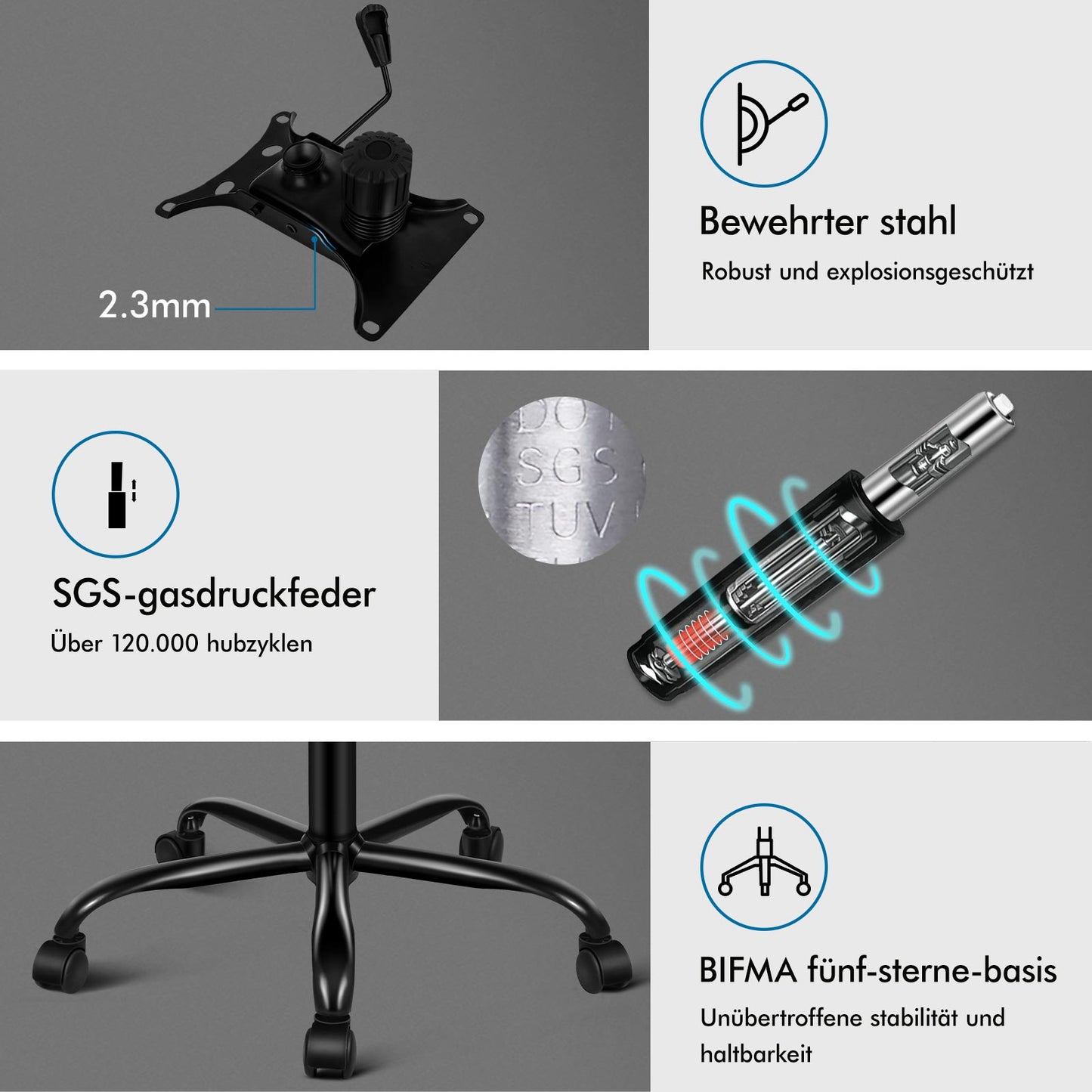 ALFORDSON Massage Bürostuhl Ergonomischer Executive Computer Gaming PU Leder